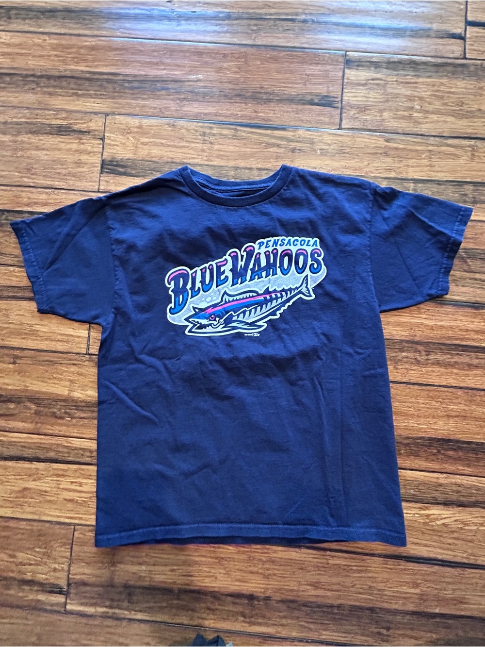 Pensacola Blue Wahoo’s T-shirt. Size Youth Medium. No tag.